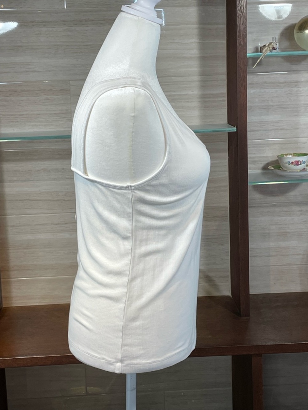 CAbi White V-Neck Sleeveless Tank - Square Back - Size M - Picture 4 of 7